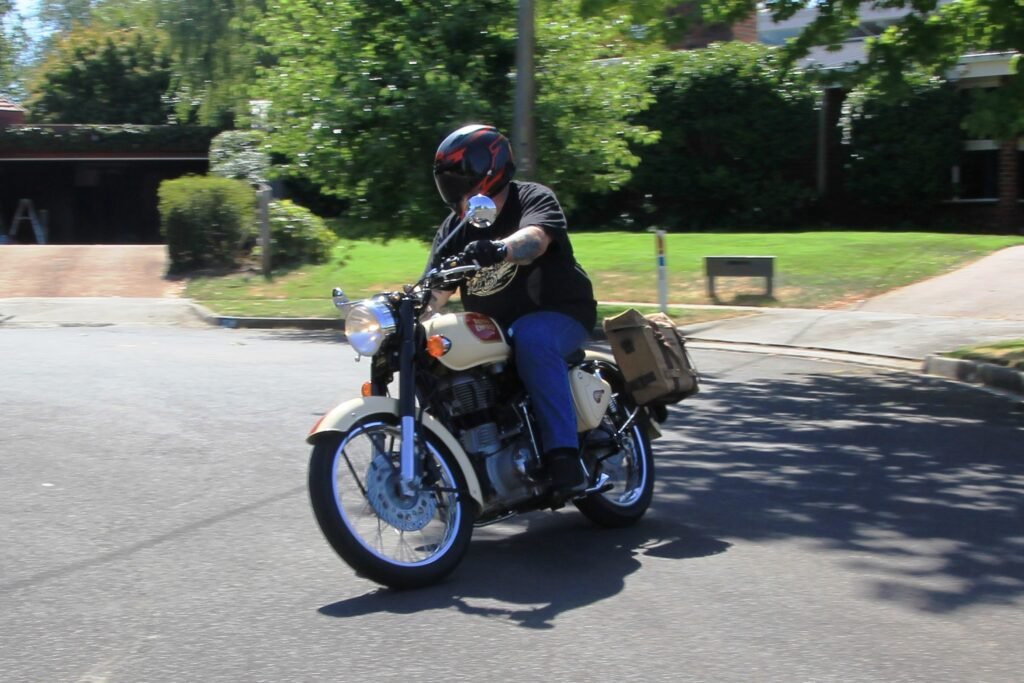 Joe on his AShyft-equipped Royal Enfield.